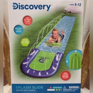 Discovery Splash Slide Water Inflatable 15 ft. with Mini Slide Board NEW